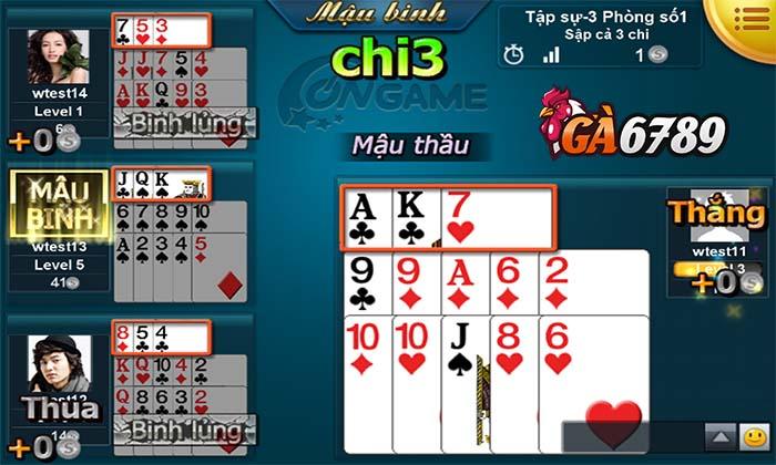Quy trình chơi một ván Mậu Binh Online tại GA6789